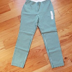 NWT A New Day Pants Womens Skinny Ankle High Rise Green Geo Stretch